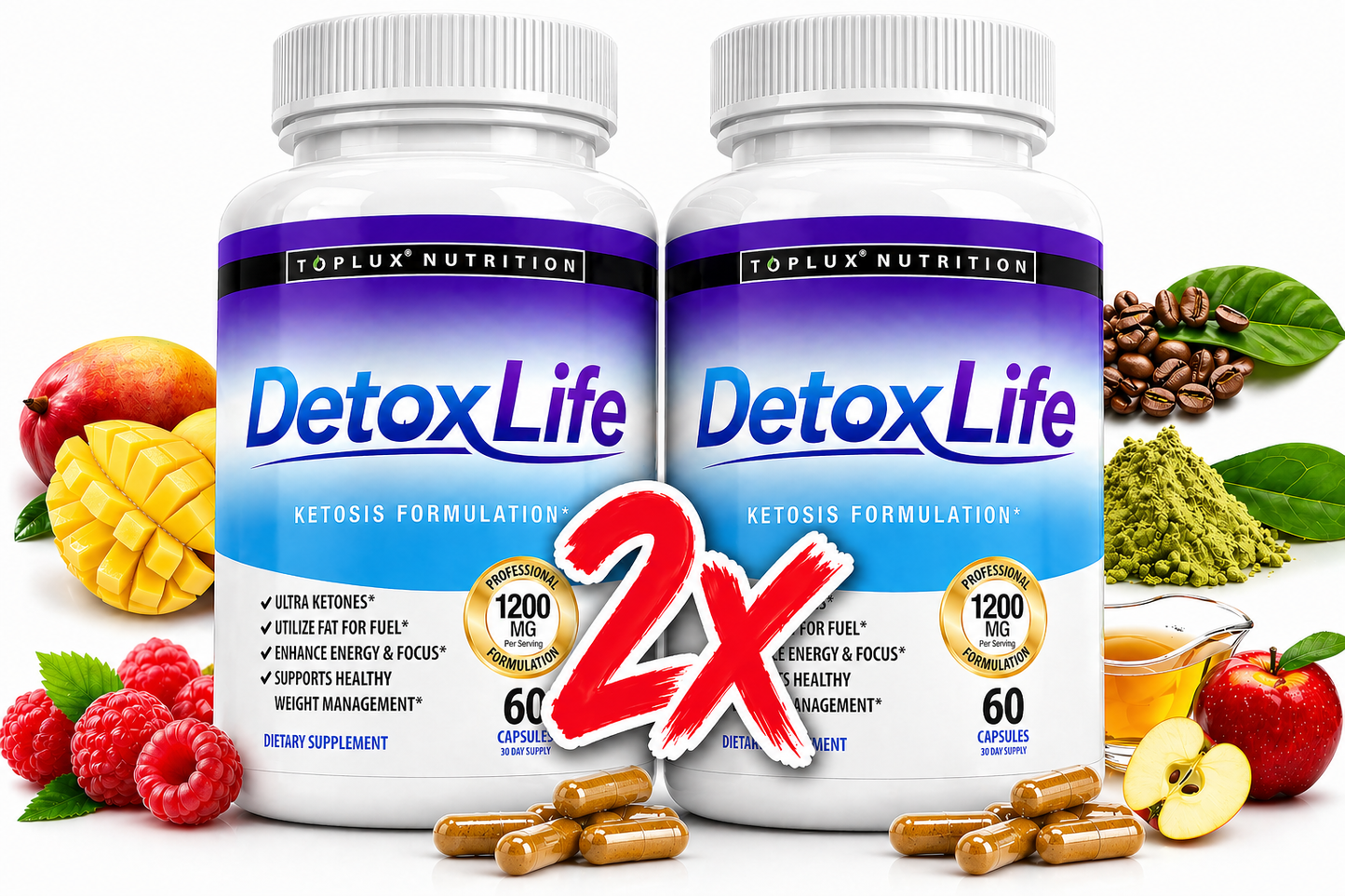 LLEVA 2 DetoxLife KETO 60 cápsulas